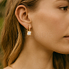 4Pcs 2 Colors Brass Cubic Zirconia Square Dangle Earrings EJEW-GO0001-10-5