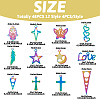 48Pcs 12 Style 201 Stainless Steel Pendants STAS-TA0001-90-3