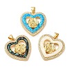 Rack Plating Brass Micro Pave Cubic Zirconia Pendants KK-P268-11A-G-1