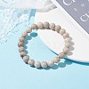 10mm Round Natural Maifanite/Maifan Stone Beads Stretch Bracelet BJEW-JB07088-01-2