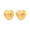 Heart 304 Stainless Steel Ear Studs EJEW-L290-029G-1
