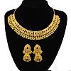 Teardrop Ethnic Style Alloy Rhinestone Bib Necklaces & Dangle Earrings Sets FS-WG1CE2C-01-2