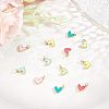 12Pcs 6 Colors Rack Plating Brass Enamel Charms KK-FH0004-36-4