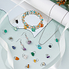 84Pcs 7 Colors Natural & Synthetic Mixed Stone Nuggets Pendants PALLOY-FH00144-5
