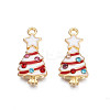 Rack Plating Alloy Enamel Pendants ENAM-N055-148C-2