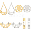 BENECREAT 16Pcs 8 Style 201 Stainless Steel Connector Charms & Pendants STAS-BC0003-36-1