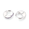Brass Micro Pave Zirconia Moon Hoop Earrings EJEW-T048-37B-P-2