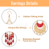 4 Pairs 4 Colors Glass Seed Beaded Tassel Chandelier Earrings EJEW-FI0002-40-4