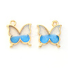 Light Gold Plated Alloy Enamel Pendants X-ENAM-R136-24C-2