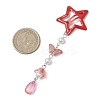 5Pcs Glass Beads and Alloy Star Snap Hair Clips PHAR-JH00124-3