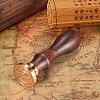 DIY Letter Scrapbook Brass Wax Seal Stamps and Wood Handle Sets AJEW-PH0010-S-6