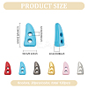 120Pcs 6 Colors 2-hole Alloy Horn Buttons FIND-FG0003-38-2
