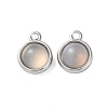 Natural Grey Agate Half Round Charms STAS-L022-397D-P-1