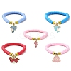 Polymer Clay Heishi Surfer Stretch Bracelet BJEW-JB09702-1