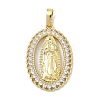 Brass Micro Pave Clear Cubic Zirconia Pendants KK-G548-16G-1