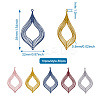 50Pcs 5 Colors 430 Stainless Steel Filigree Pendants STAS-PJ0001-15-3