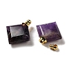 Natural Amethyst Perfume Bottle Pendants G-Z039-05G-06-2