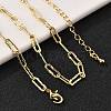 Brass Textured Paperclip Chain Necklaces for Women Men NJEW-F337-02G-01-4