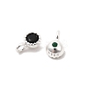 925 Sterling Silver Pave Cubic Zirconia Flat Round Charms STER-K188-05S-2