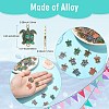 60Pcs 10 Colors Printed Alloy Connector Charms ENAM-CJ0005-63-2