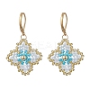 3 Pairs Handmade Glass Seed Beads Flower Leverback Earrings EJEW-MZ00578-3