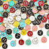 7 Bags 7 Colors Initial Letter A~Z Alphabet Enamel Charms ENAM-SC0007-24-1
