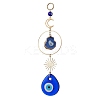 Handmade Lampwork Teardrop with Evil Eye Pendants Pendant Decorations HJEW-JM02315-1