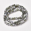 Electroplate Opaque Glass Beads Strands EGLA-A034-P8mm-S13-2