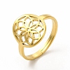 Ion Plating(IP) 304 Stainless Steel Flower Adjustable Ring for Women LS-RJEW-B027-19G-1
