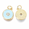 Brass Micro Pave Clear Cubic Zirconia Charms ZIRC-B002-32G-B-2