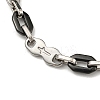 Two Tone 201 Stainless Steel Oval & Cross Link Chain Bracelet BJEW-B078-43BP-2