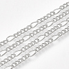 Brass Coated Iron Figaro Chain Necklace Making MAK-T006-03P-2