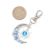 Synthetic Moonstone & Alloy Moon Sun Pendant Decorations HJEW-JM04647-01-2