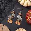 Tibetan Style Alloy Enamel Dangle Earrings EJEW-TA00714-1