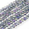 Electroplate Transparent Glass Beads Strands EGLA-A034-T6mm-G05-3