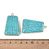 Dyed Synthetic Turquoise Trapezoid Pendants TURQ-T004-19-3