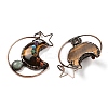 Natural Mixed Gemstone Brass Star Moon Big Pendants G-H316-01R-3