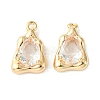 Brass Micro Pave Clear Cubic Zirconia Charms KK-L208-09G-A-2