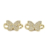 Brass Micro Pave Clear Cubic Zirconia Butterfly Links KK-I358-032G-1