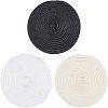 3Pcs 3 Colors Polyester Imitation Straw Round Hat Base for Millinery AJEW-CA0002-79-1
