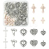 DIY Heart & Bowknot & Cross Alloy Pendant Decoration Making Kits DIY-FS0007-28-1