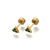 Ion Plating(IP) 304 Stainless Steel Triangle Stud Earrings EJEW-A118-11G-02-4