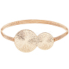 1Pc Alloy Flat Snake Chain Belt with Flat Round Buckle AJEW-CP0008-13-1