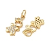 Brass Micro Pave Clear Cubic Zirconia Pendants CU-CBA9AFC-01G-32-2