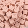 Rubberized Style Transparent Acrylic Beads OACR-K007-014A-3