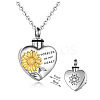 Alloy Heart with Sunflower Urn Ashes Pendant Necklace LS-BOTT-PW0002-015P-1