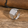Rectangle 304 Stainless Steel Finger Rings for Men FS-WG80AFC-10-2