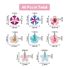 40Pcs 8 Style Plastic Beads KY-DC0001-12-2