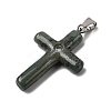 Natural Moss Agate Cross Pendants KK-D021-04D-P-2