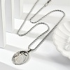201 Stainless Steel Embossed Virgin Mary Pendant Rope Chain Necklaces NJEW-S387-08P-3
